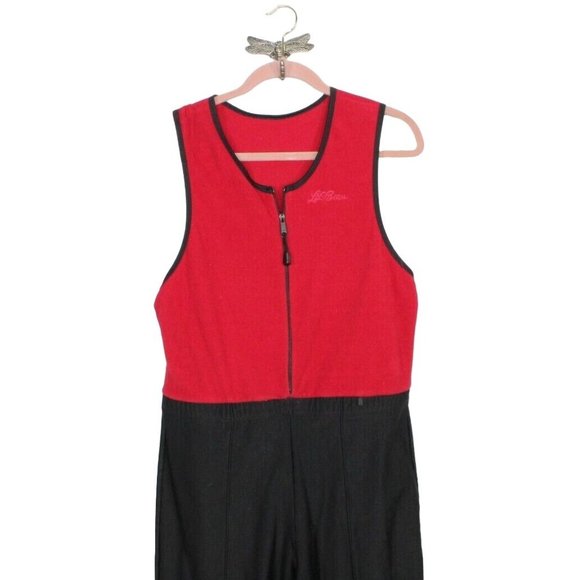 L.L. Bean Pants - Vintage LL Bean Colorblock Pullover Zip Insulated Fleece Snow Bib Size L